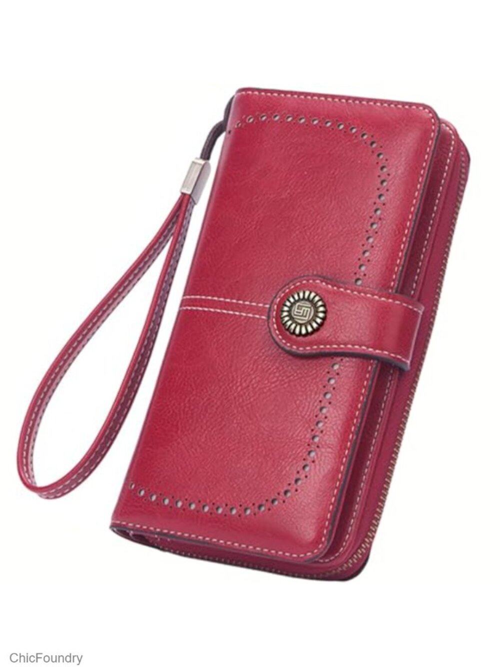 Women's Leather Wallet Crossbody Shoulder Bag Double Zipper